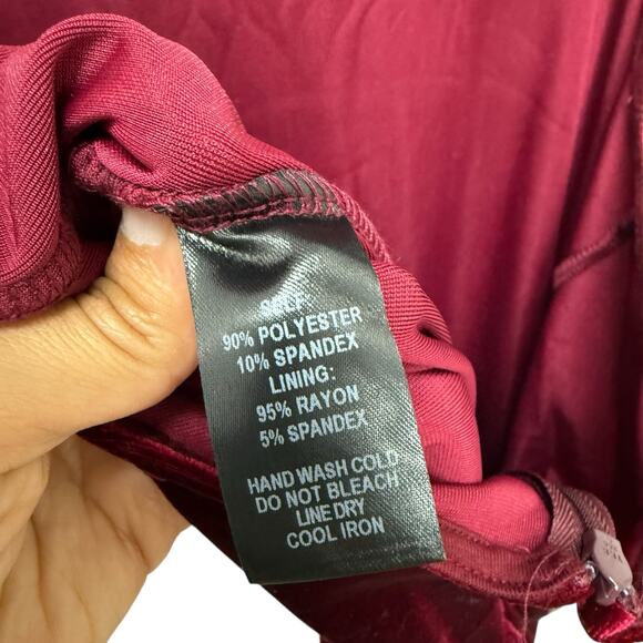Lulus Crushed Velvet‎ Burgundy Backless Maxi Dress Women’s Size XL - Picture 9 of 11